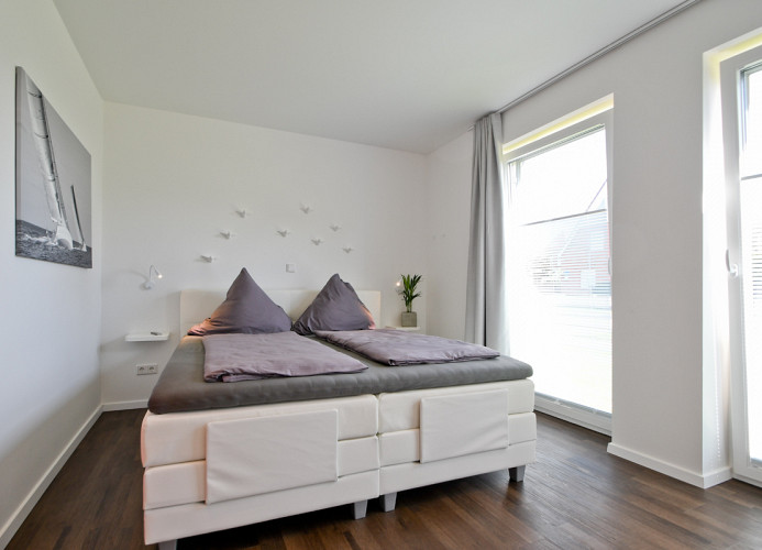 Schlafzimmer-Ferienwohnung-Beachloft-Norderney
