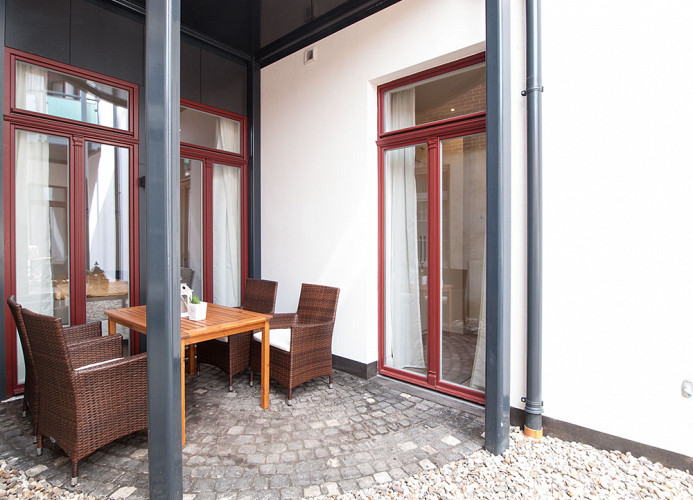 Ferienwohnung Luisenhof Terrasse